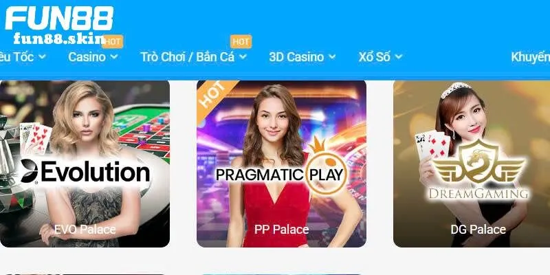 Dealer tại sảnh casino Fun88 rất chuyên nghiệp